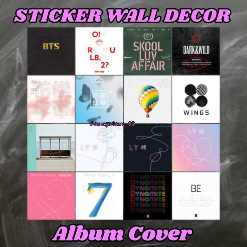 

[ST-WD-01] Sticker Walldecor mini Album Cover BTS Stiker walldecor kecil Album BTS Bangtan boys