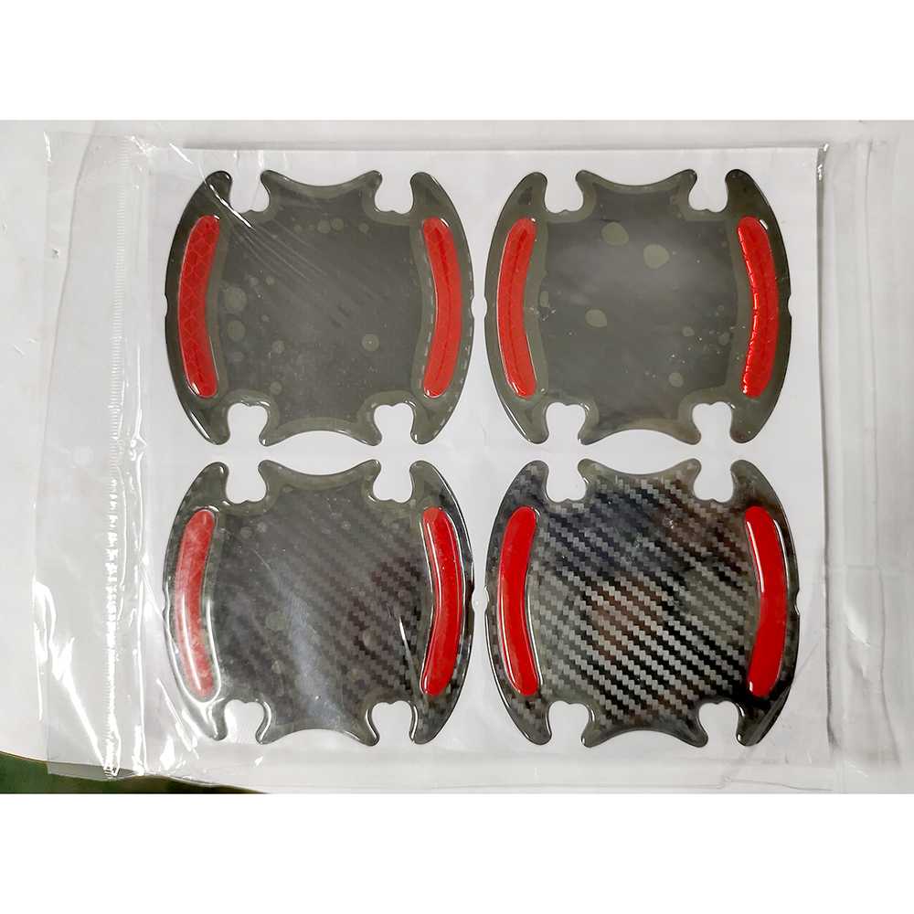 Cuci Gudang Seametal Reflective Sticker Gagang Pintu Mobil Carbon Fiber 4PCS 1185