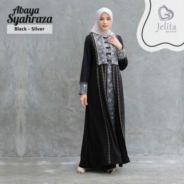 Gamis Hitam PREMIUM ORI Syahraza by Jelita Muslimah