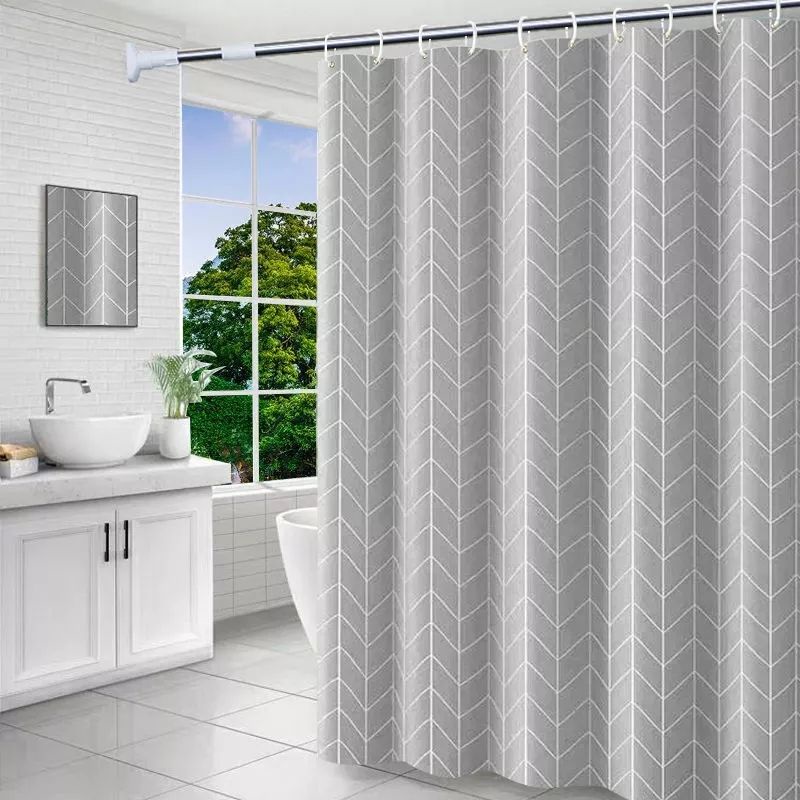 dc88 Tirai Kamar Mandi / Tirai Anti Air Bahan PEVA Lengkap Dengan Pengait /Shower Curtain