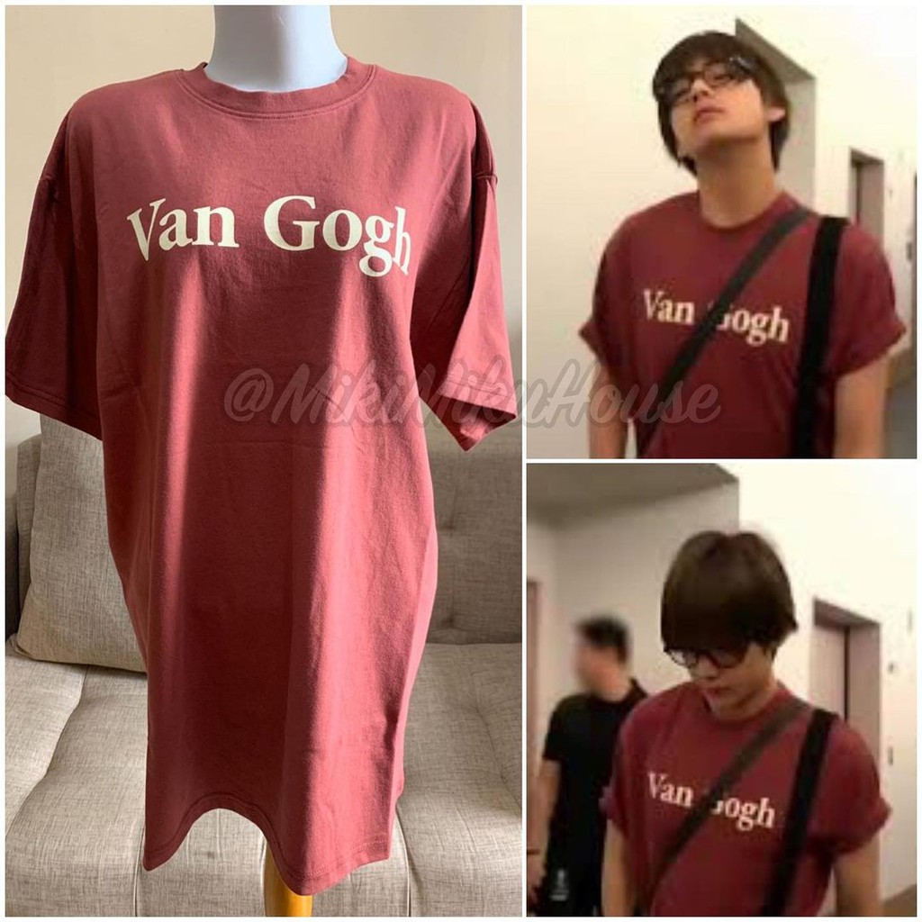 OFFICIAL BTS TAEHYUNG VANGOGH TSHIRT VAN GOGH TIAG VANTAE OUTFIT KAOS V BTS