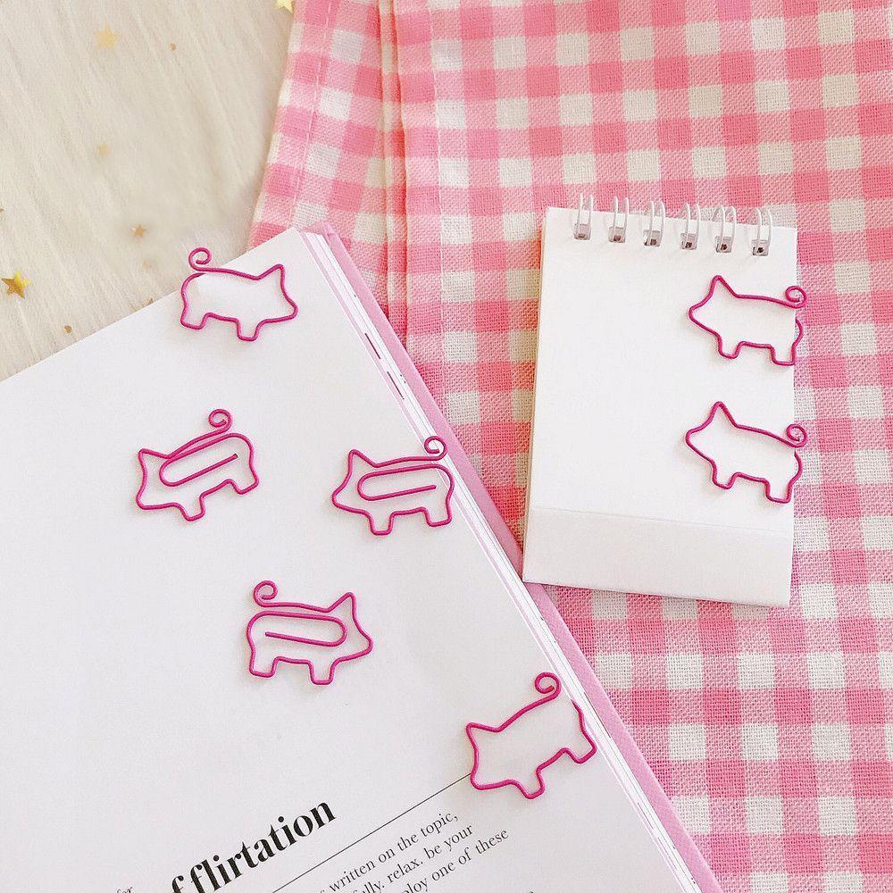 Agustina Paper Clip Letter Clips Hollow Kantor Hewan Lucu Supply Alat Tulis Logam Pink