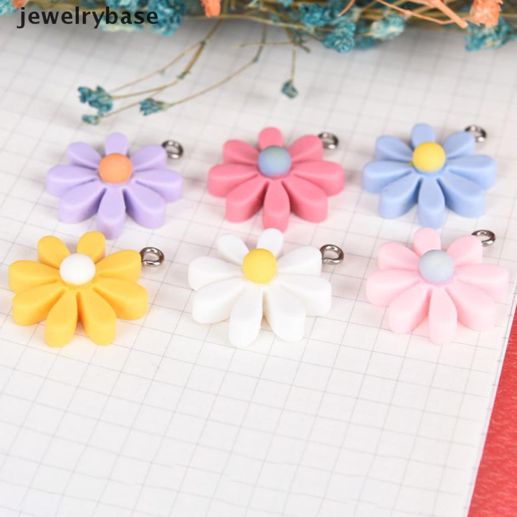 10pcs / Set Liontin Bunga Matahari Daisy Kecil Bahan Resin Untuk Membuat Perhiasan DIY