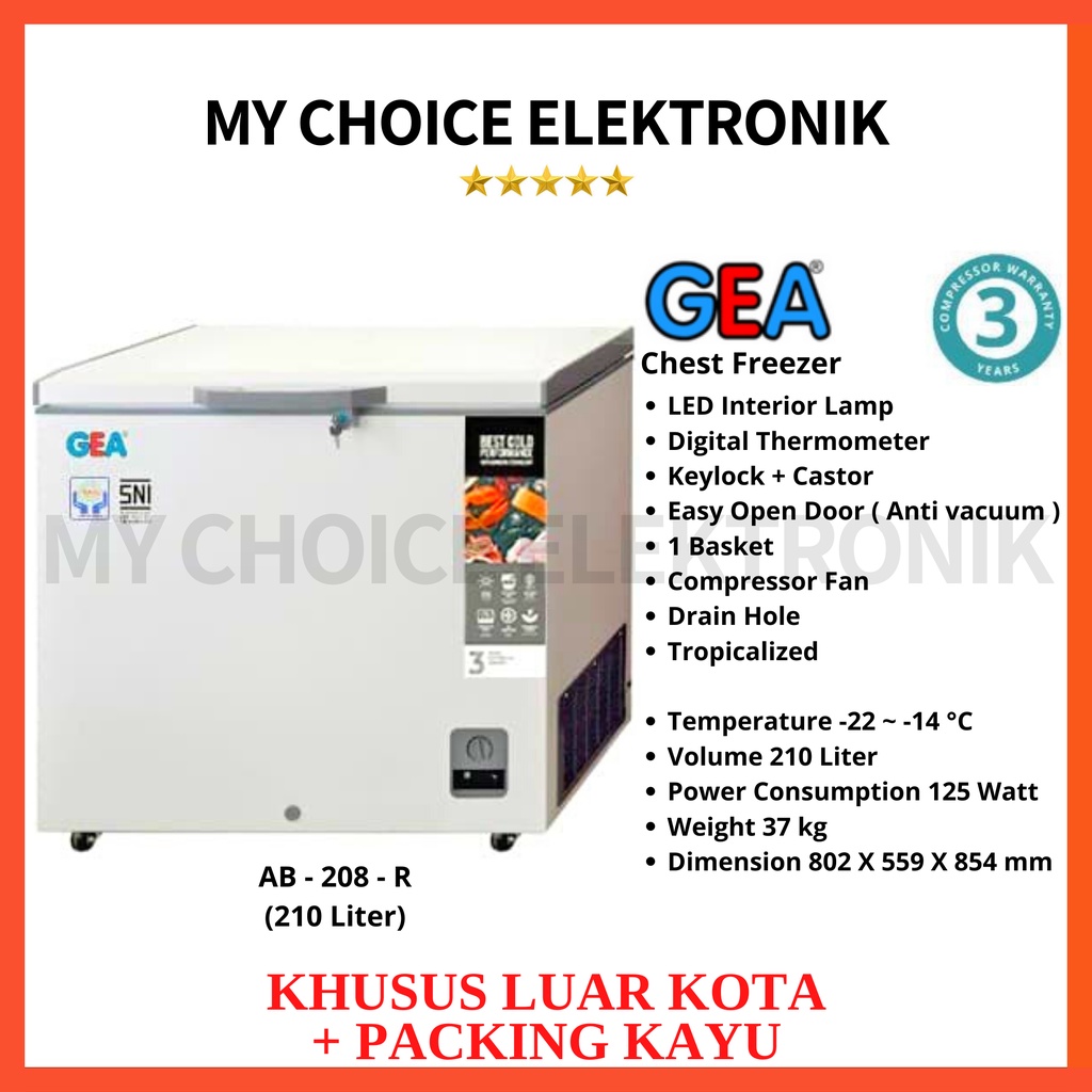 GEA Chest Freezer AB-208-R (210ltr) [Luar Kota]