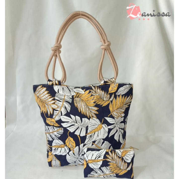 TOTE BAG KANVAS TALI SUMBU TROPICAL 1 Shopee Indonesia