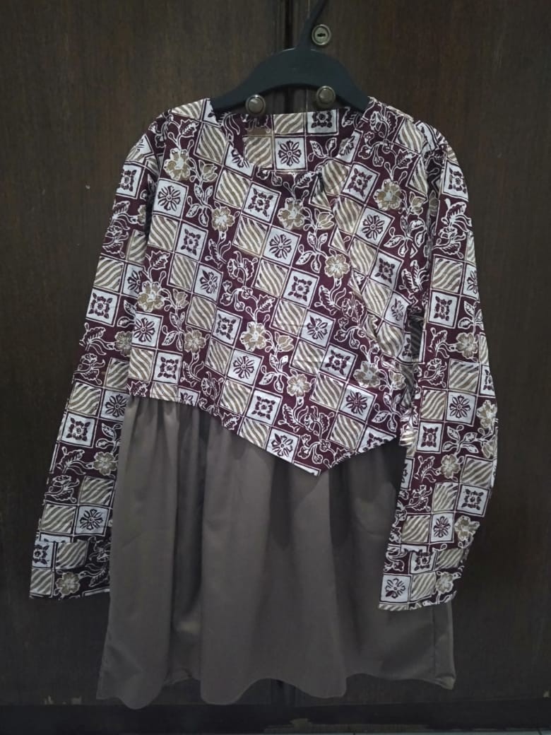 S M L Xl Xxl Xxxl 4l 5l Batik Kahuripan Atasan Batik Modern - Atasan Batik Wanita - Batik Kombinasi