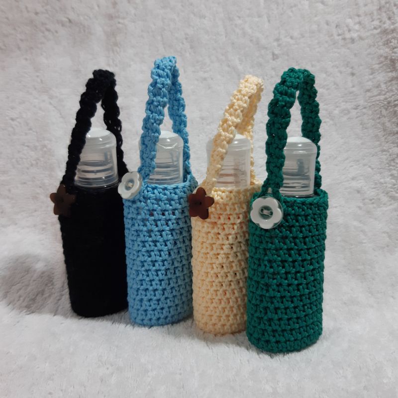 Gantungan hand sanitizer rajut/hand sanitizer holder rajut + hand sanitizer gel 50ml