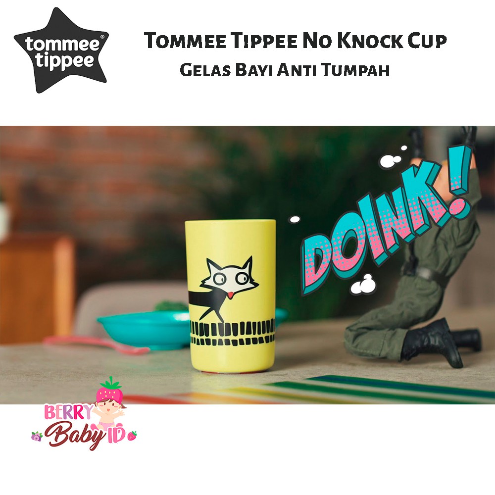 Tommee Tippee No Knock Cup Gelas Cangkir Minum Bayi Anti Tumpah Anti Jatuh 300ml 18m+ Berry Mart