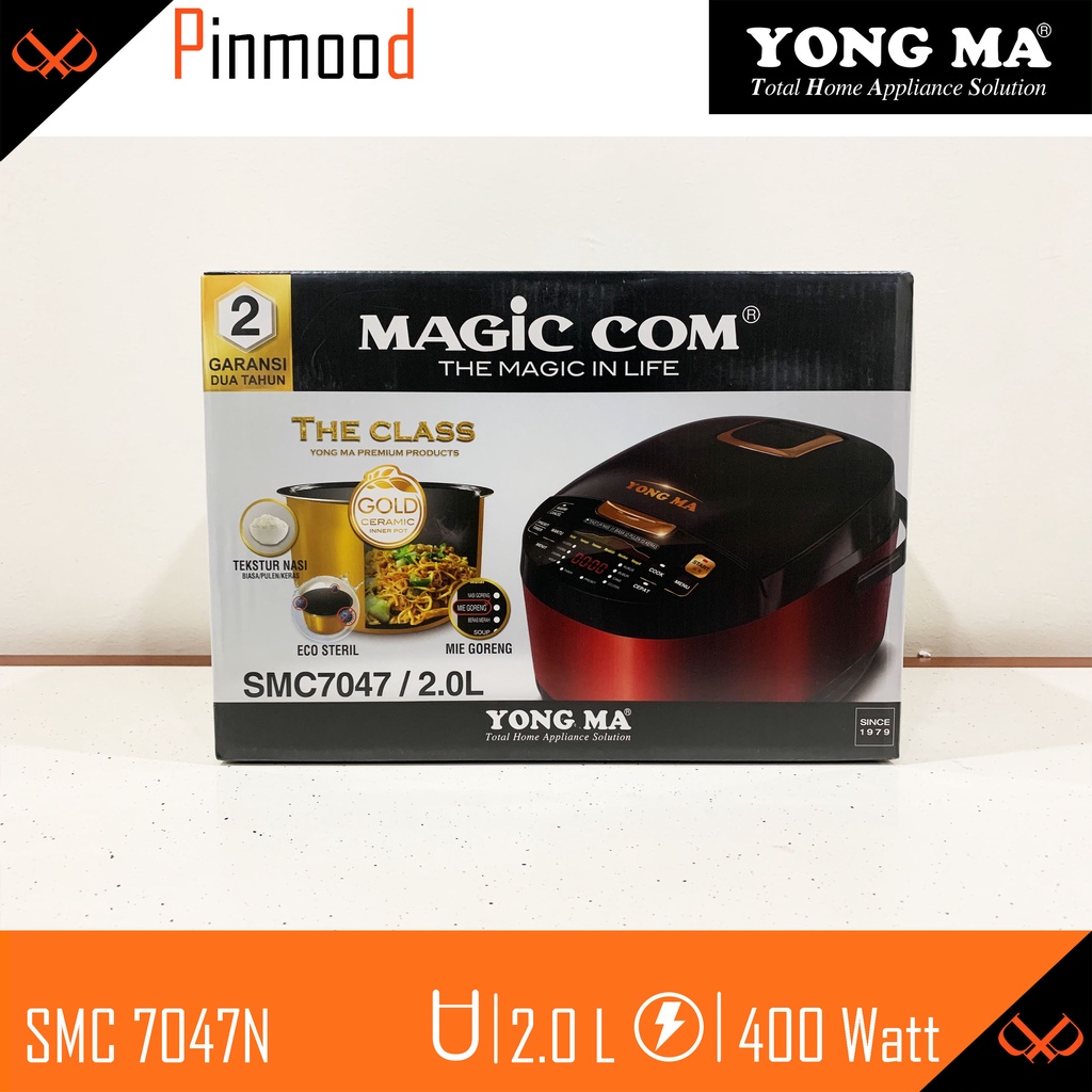 NEW YONG MA MAGIC COM / DIGITAL RICE COOKER SMC-7047 N [ 2 LITER ] PENANAK NASI ( BISA MASAK NASI GORENG &amp; MIE GORENG ) THE CLASS