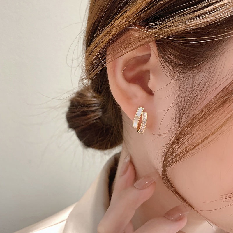 Anting Berlian Lapisan Ganda Untuk Wanita