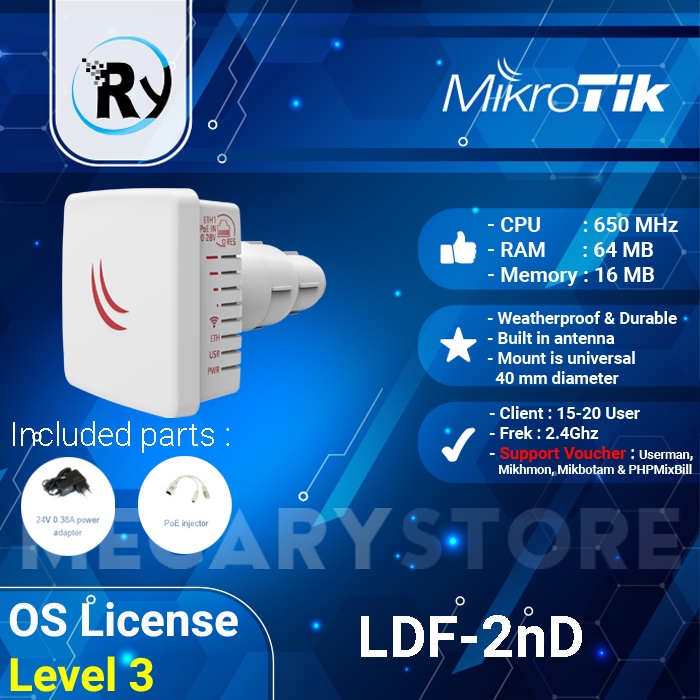 Jual Mikrotik LDF 2 RBLDF-2nD 2,4Ghz Embedded Wireless | Shopee I   ndonesia