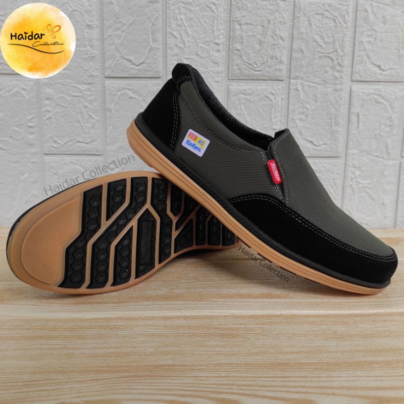 epatu Pria Slip On Kulit Kasual Casual Kanvas Sol Karet Lentur Sintetis Suede Premium Original Mojokerto