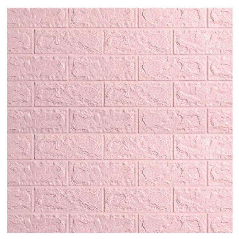 WALLPAPER DINDING 3D FOAM EMBOSSED 70CM X 77CM HIGH QUALITY *PINK TERMURAH
