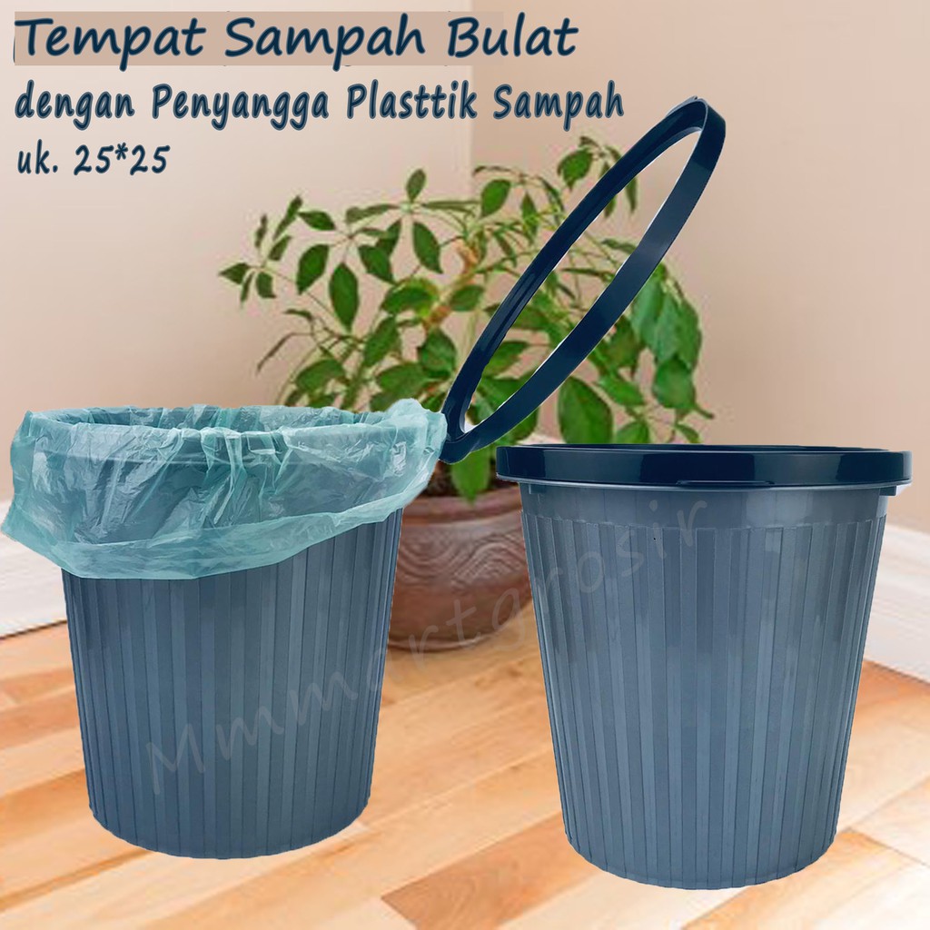 Tempat Sampah Moscow dengan penyangga/Tempat Sampah bulat/25*25cm