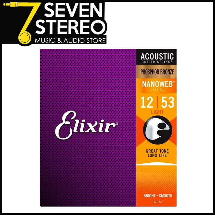 Elixir 16052 Nanoweb Phosphor Bronze Acoustic Guitar 12-53