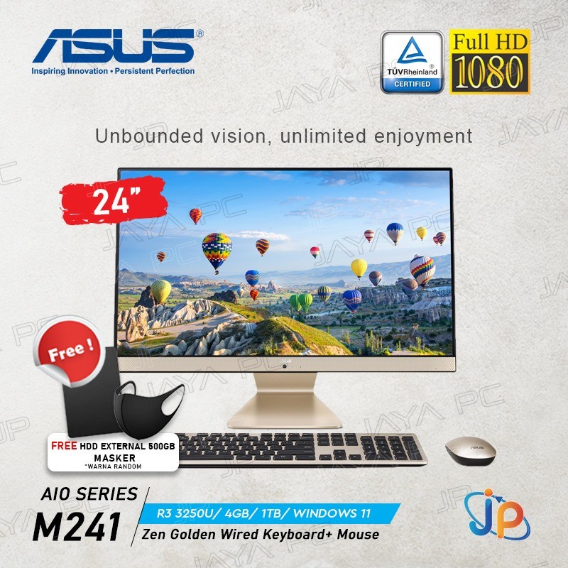 Asus AIO PC M241DAK-BA341W (R3 3250U, 4GB, HDD 1TB, Windows 11)