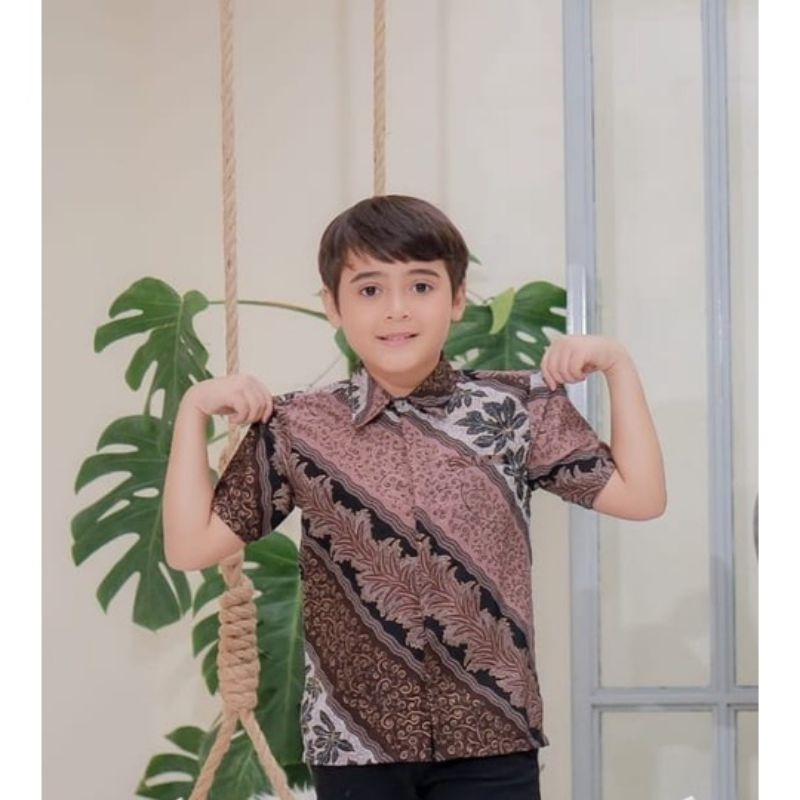 kemeja batik anak pendek