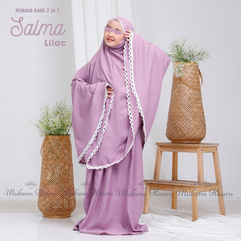 Mukena 2in1 Anak Salma Katun Polos Traveling