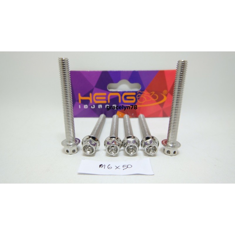 baut probolt flower gold silver HENG m6x50 6x50 drat 10 panjang 5cm