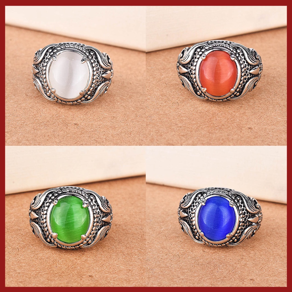 S925 Silver Moonstone Ring Inlaid Ornament