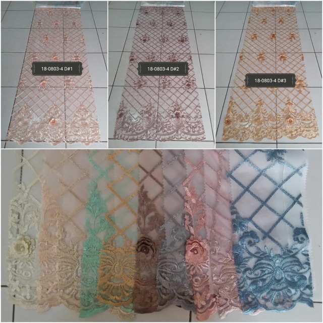 Kain tille/tulle 3d kotak harga penghabisan