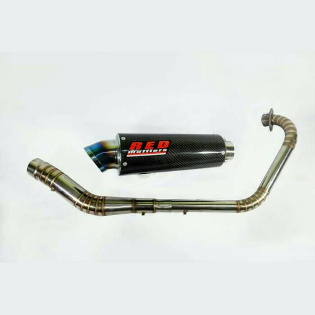 Knalpot Red Mufflers M17 karbon kevlar fs Satria Fu injeksi