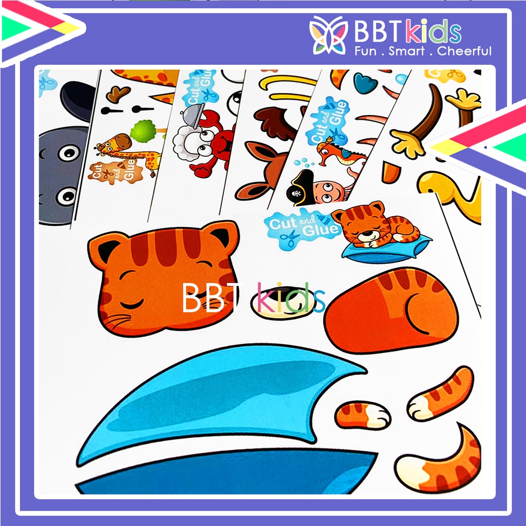 MENGGUNTING DAN MENEMPEL 4-7 TAHUN CUT AND GLUE WORKSHEET SENSORY PLAY ACTIVITY SET MAINAN AKTIVITAS EDUKASI BELAJAR PRESCHOOL KEGIATAN MONTESSORI