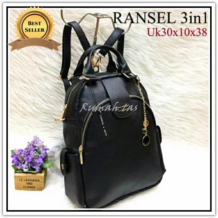 Tas wanita CK ransel.tas wanita murah branded tas sekolah tas kerja - Hitam
