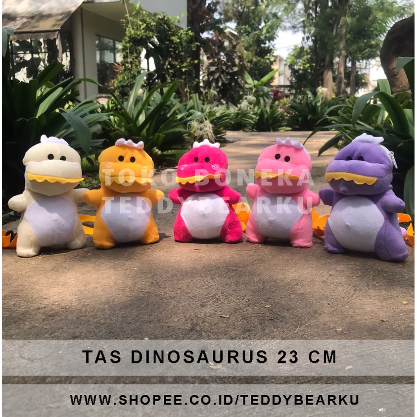 TERMURAH! Boneka TAS DINOSAURUS SELEMPANG PLUSH BAG (TAS DINO Kartun Jepang Korea Hadiah Kado LUCU)