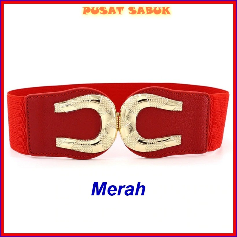 Gesper Sabuk Ikat Pinggang Wanita Belt dress Korea Obi Karet Elastis Cewek besar gaun Fashion Murah