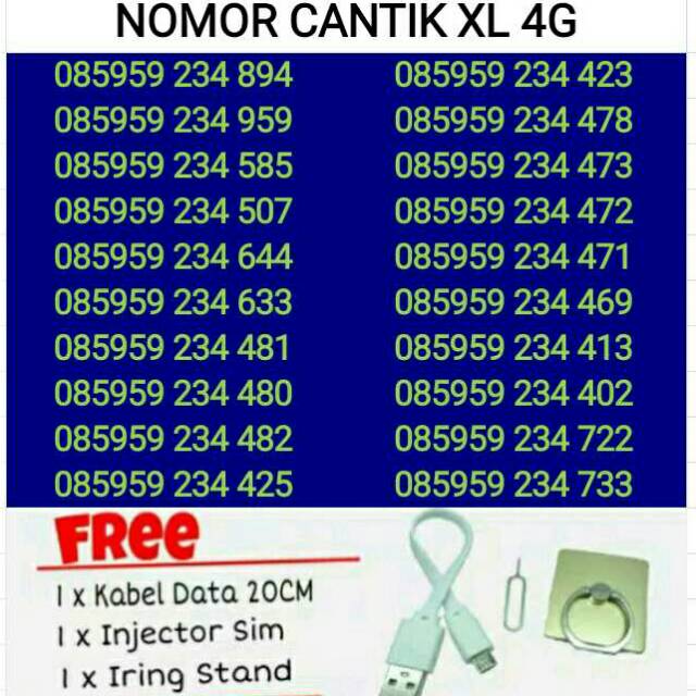 BUY 1 GET 1 FREE OBRAL SERI 5959 234 Kartu Perdana Nomor Cantik XL 4G