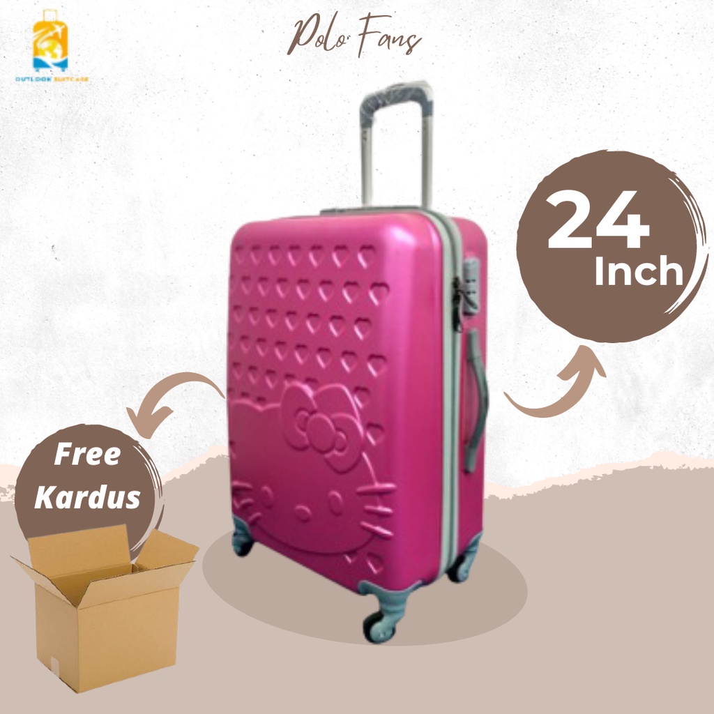Koper 24 inch Hello Kitty POLO FANS Travel Murah Tipe 2021