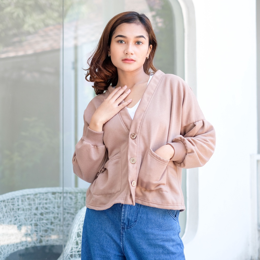 Cardigan Wanita Crop Outwear Kekinian