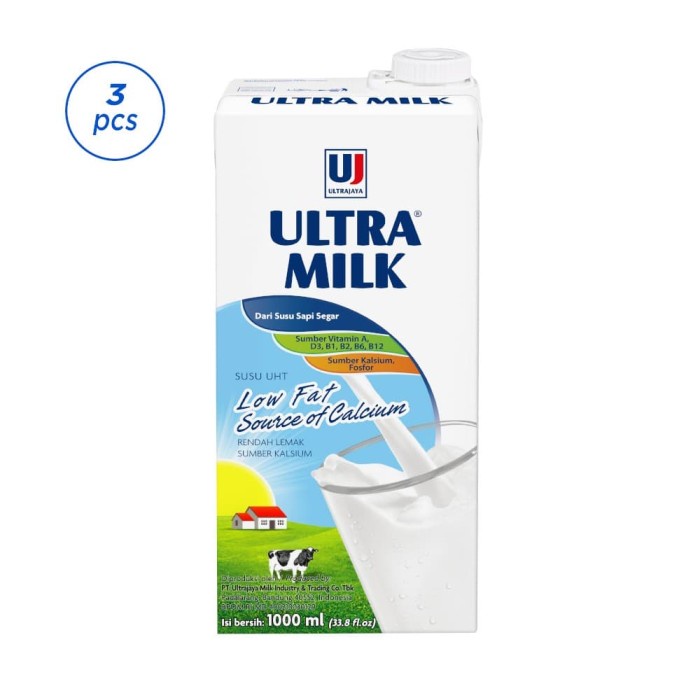 

Ee51F10 Ultra Milk Susu Uht Low Fat Plain 3X1000Ml 6ddv