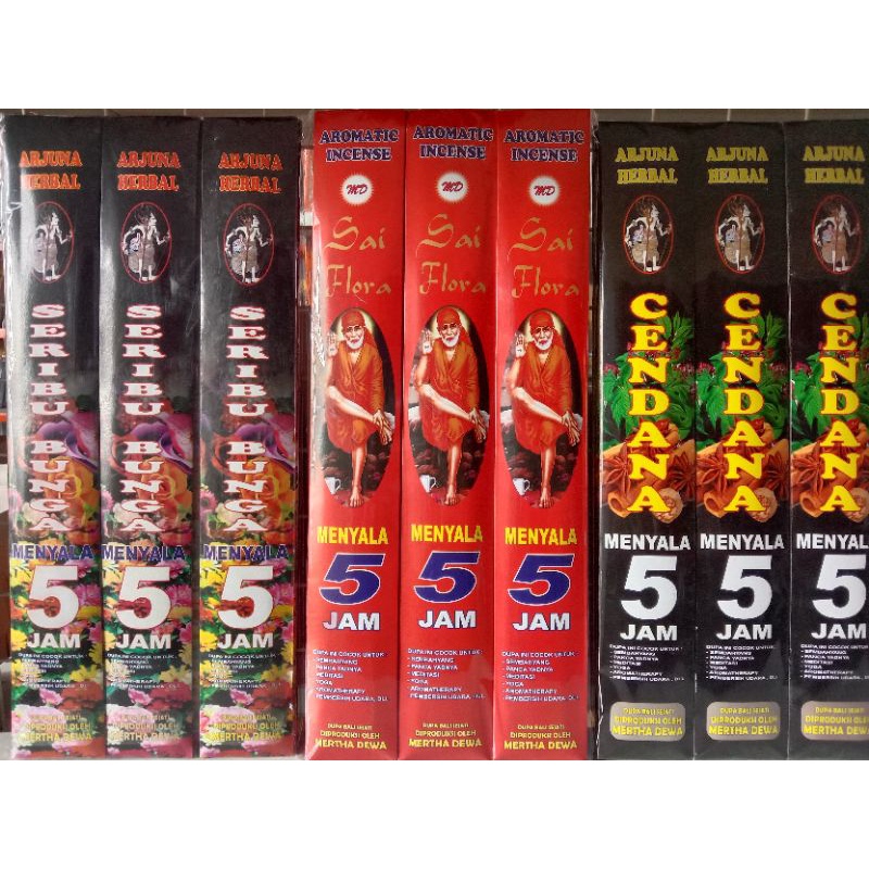 Hio Dupa Wangi Arjuna Herbal Jumbo 5JAM isi 10bks (1bks isi 5stik)