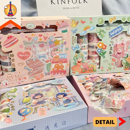 

Paket 1 Box Sticker Solatip Pisau Alat Potong YD-SZKD Motif Kartun Cewe Makanan Warna Pastel Stiker Jurnal Journaling Kreativitas Anak Fancy Best Gift Present For Birthday Event Souvenir Alat Tulis Kantor Sekolah Grosir Kado Ulang Tahun READY COD
