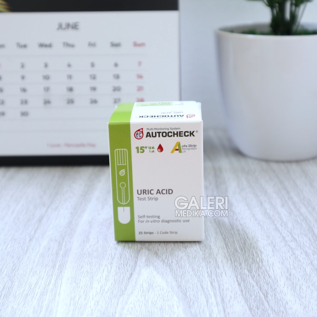 Autocheck Strip Asam Urat /Autocheck Uric Acid Test Strip 1 Box Isi 25