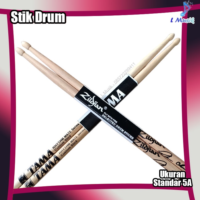 STIK DRUM PREMIUM BAHAN SAWO UKURAN STANDAR 5A