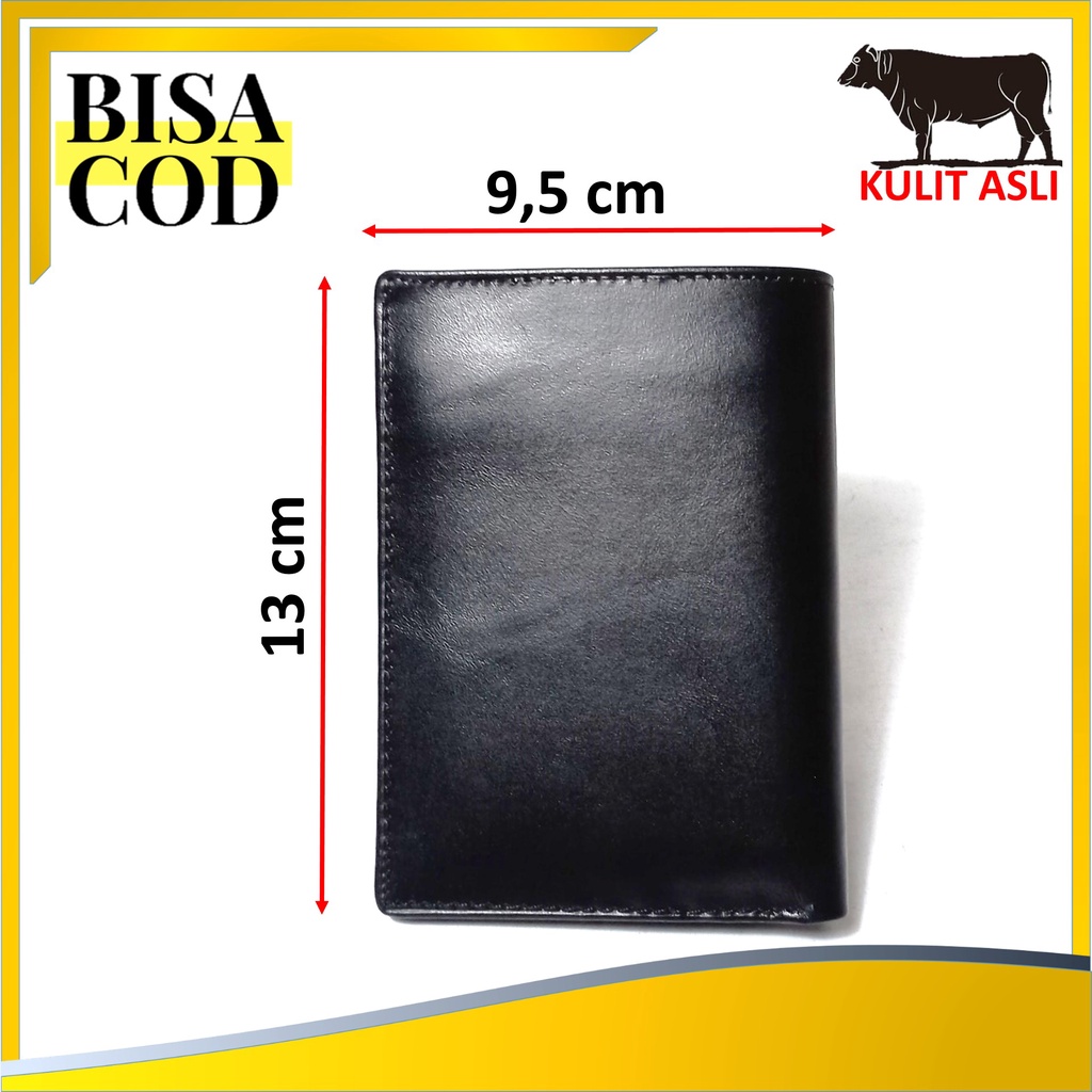 Dompet Pria Kulit Asli Sapi Jenis Pull Up Model Lipat Kartu Banyak  [3/4 Pull Up]