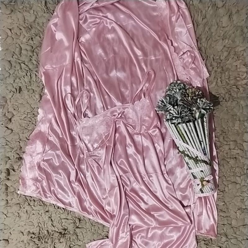 set kimono baju tidur satin