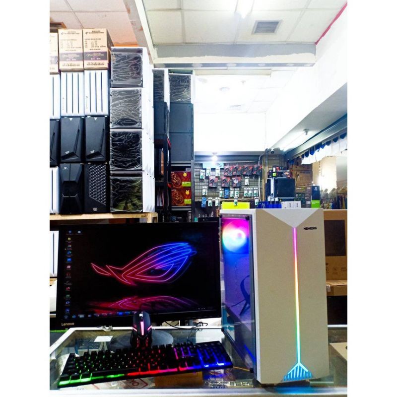 PC Gaming 1 Set intel i5 750 Ram 8GB Hdd 500GB LED 19 inch - komputer gaming full set murah desktop rakitan