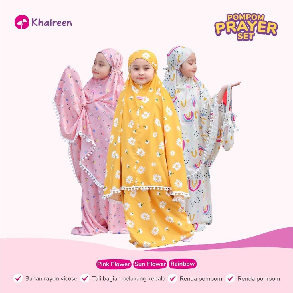 Mukena Anak Mukena Pompom Khaireen