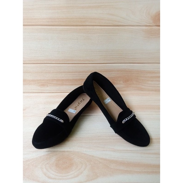 Sepatu Balet Wanita Terbaru Model Rantai Kecil Silver Flatshoes Murah Simple Kekinian Flash Sale Bisa COD