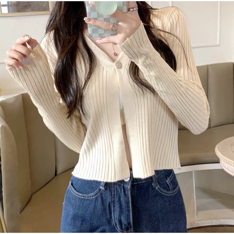 Atasan cardigan outer wanita - blouse outer knit - cardigan knit korean import