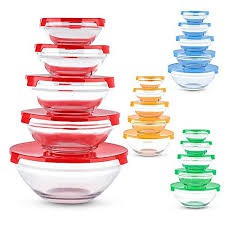 Glass Bowl Mangkok Kaca Set 5 in 1  POLOS Mini Mangkok Kaca Susun serbaguna Multifungsi Murah