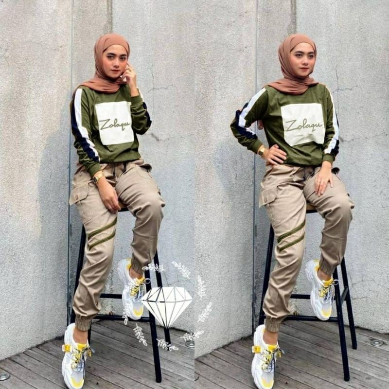 PCS SET GISKA ZLQ SETELAN PAKAIAN WANITA ATASAN DAN CELANA BABYTERRY KATUN 2 UKURAN ALLSIZE DAN JUMBO MS