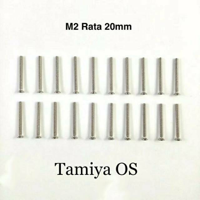Rep Tamiya Screw M2 / Baut Rata 20mm - 20 pcs (NS626) - Baut Tamiya