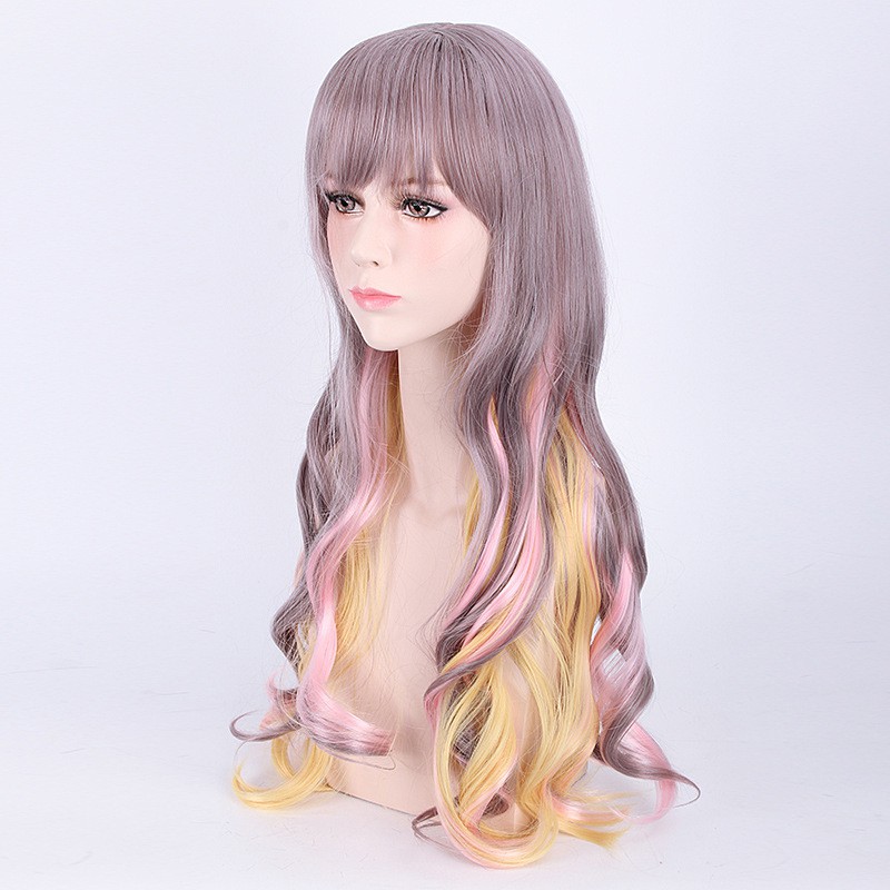 LOL-02 wig rambut palsu lolita cosplay harajuku daily three tone