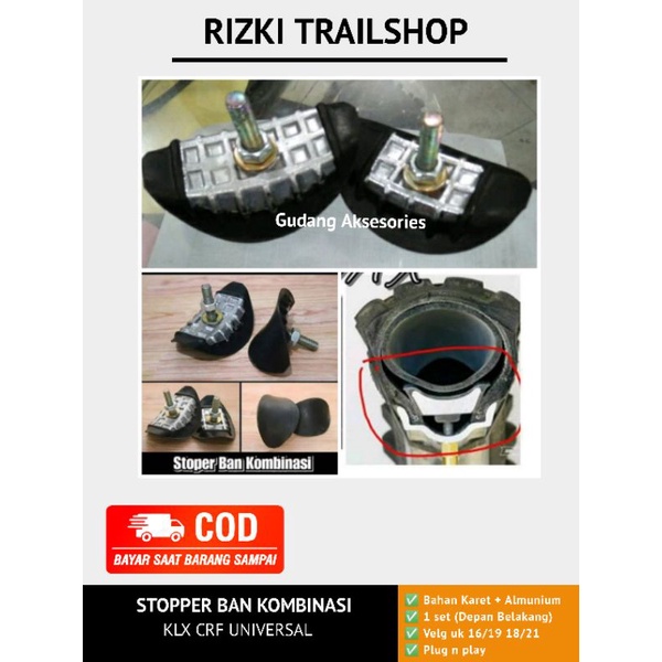Stopper Stoper Ban Kombinasi 1 Set Depan Belakang Untuk Semua Motor Trail Klx Crf Wr Universal