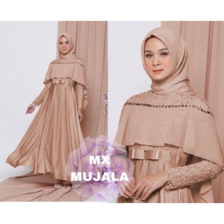 Gamis Wanita Syari Premium Nandia syari Set Khimar Brokat Terbaru 2021 Rahma & Khimar Termurah